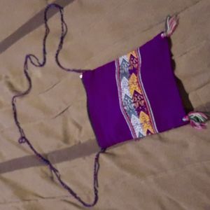 Handmade crossbody purse.